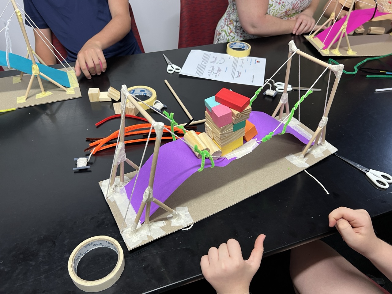 Paper suspension bridges!
