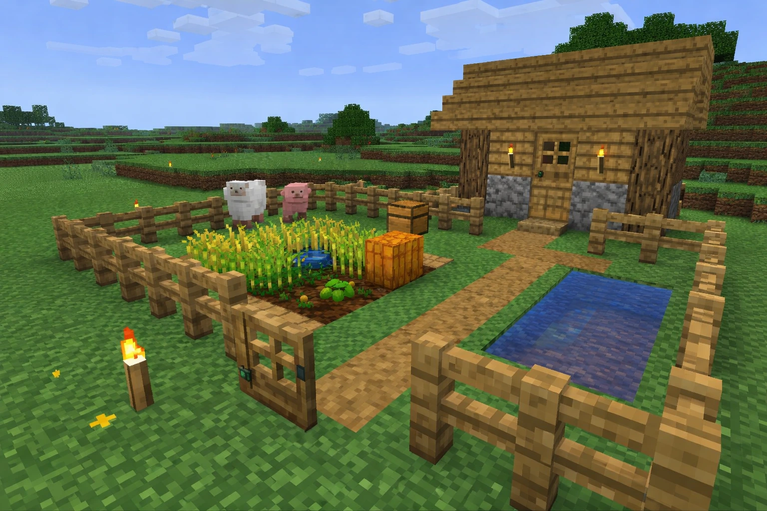 A detailed castle-style build in STEMCraft
